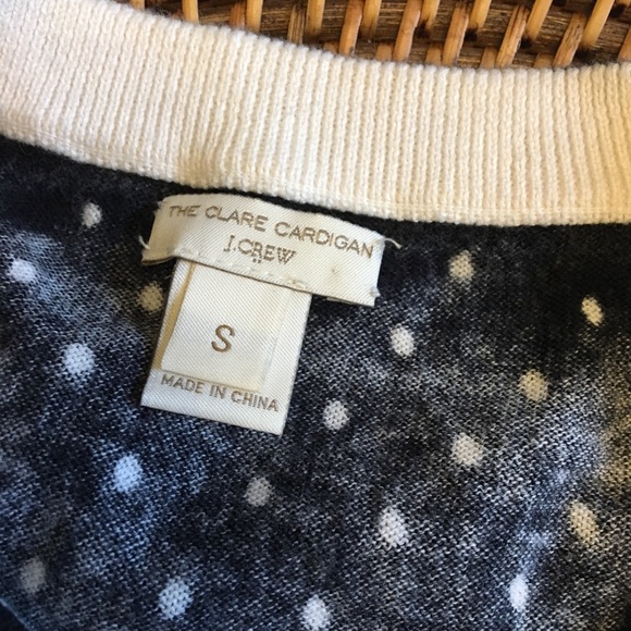 J. CREW Navy/White Polka Dot Sweater - Picture 3 of 4